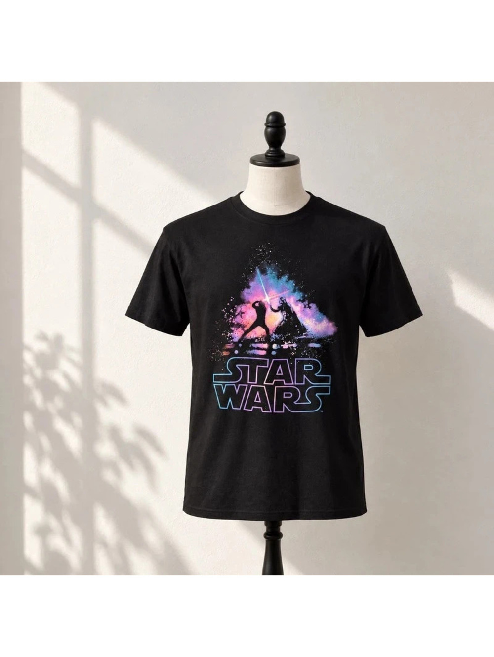 Star Wars Lightsaber Duel Galaxy Graphic T-Shirt Black Fifth Sun Men’s Large